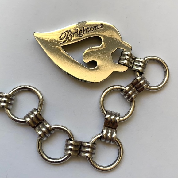 BRIGHTON, vintage silvertone chain belt - Picture 7 of 8